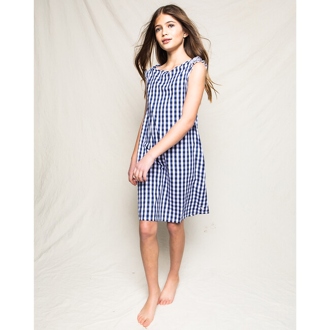 Amelie Nightgown, Navy Gingham
