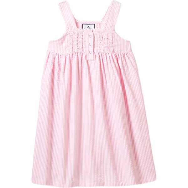 Charlotte Nightgown, Pink Seersucker - Petite Plume Sleepwear | Maisonette