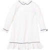 White Sophia Nightgown with Navy Piping - Nightgowns - 1 - thumbnail