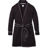 Women's Luxe Pima Cotton Robe, Black & White - Robes - 1 - thumbnail