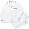 Women's Luxe Pima Cotton Pajama Set, White & Black - Pajamas - 1 - thumbnail