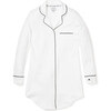 Women's Luxe Pima Cotton Nightshirt, White & Black - Pajamas - 1 - thumbnail