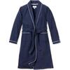 Women's Flannel Robe, Navy - Robes - 1 - thumbnail