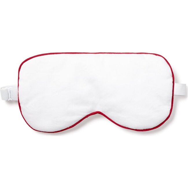 Adult Traditional Eye Mask, White & Red Piping
