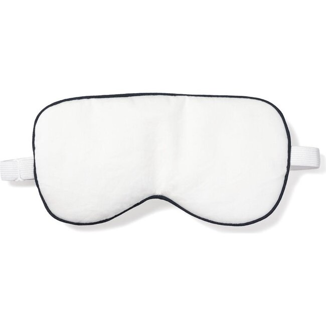 Adult Traditional Eyemask, White & Navy Piping
