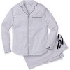 Women's Twill Pajama Set, Navy French Ticking - Pajamas - 1 - thumbnail