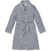 Women's Robe, Navy Gingham - Robes - 1 - thumbnail