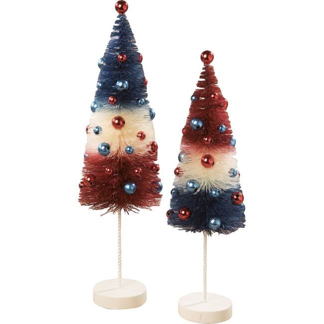Set of 2 Americana Rocket Bottle Brush Trees - Party - 1