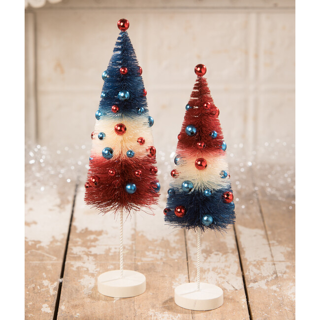 Set of 2 Americana Rocket Bottle Brush Trees - Party - 2