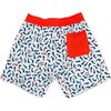 Tommaso Swimshort, Ivory Fish Print - Swim Trunks - 2