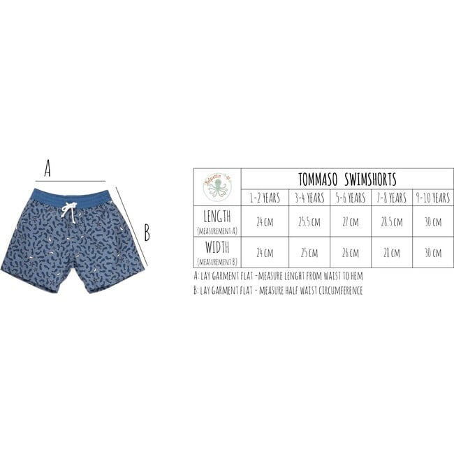 Tommaso Swimshort, Dusty Blue Fish Print - Swim Trunks - 4