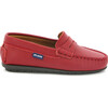 Toddler Plain Vamp Moccasin in Smooth Leather, Red - Flats - 1 - thumbnail