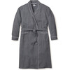 Men's Robe, Heather Grey Flannel - Robes - 1 - thumbnail