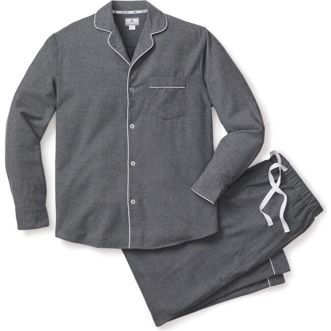 Men's Pajama Set, Heather Grey Flannel - Pajamas - 1 - zoom