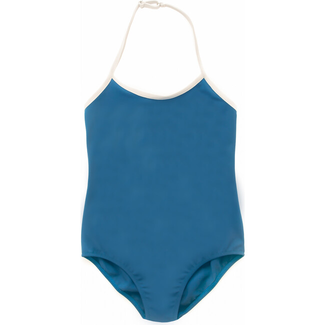 Olivia Swimsuit, Cobalt And Cloud Grey - Folpetto Swim | Maisonette
