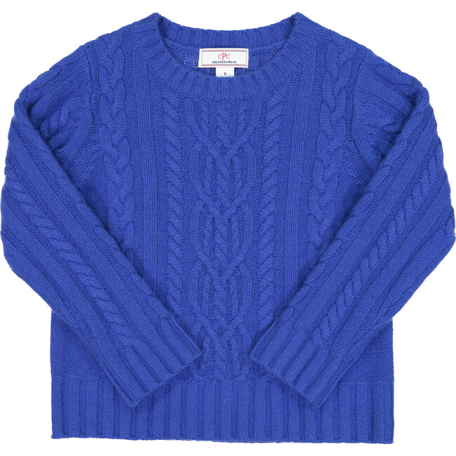 Fishers Cable Sweater, Luxury Blue - Sweaters - 1
