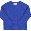 Fishers Cable Sweater, Luxury Blue - Sweaters - 1 - thumbnail