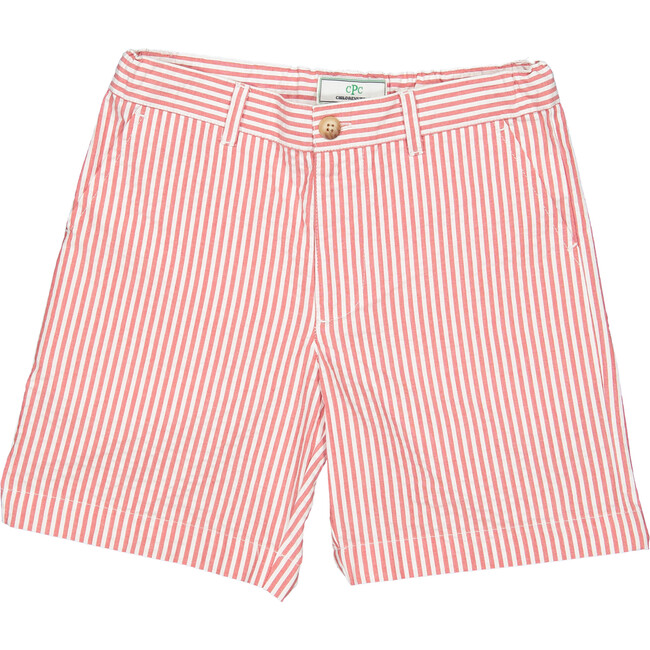 Hudson Seersucker Shorts, Red/White - Shorts - 1