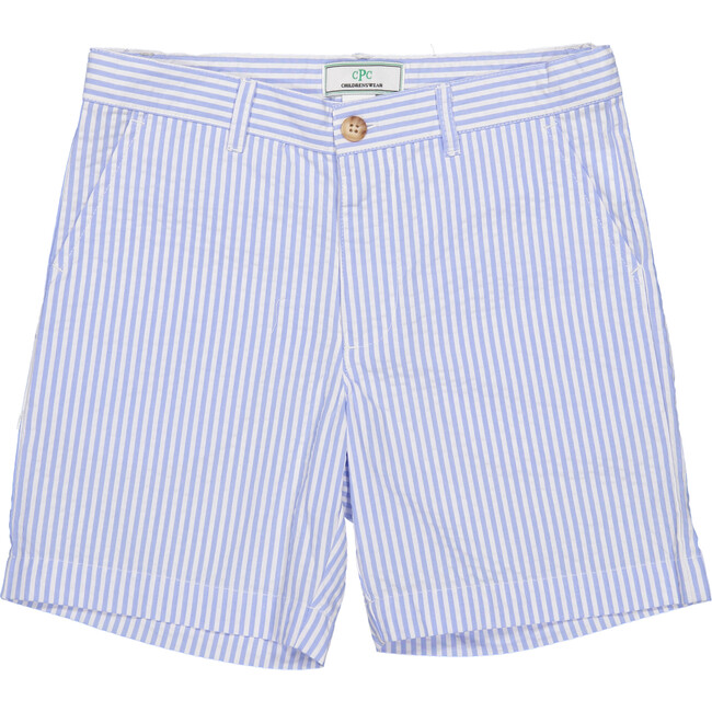 Hudson Seersucker Shorts, Blue/White - Classic Prep Shorts | Maisonette