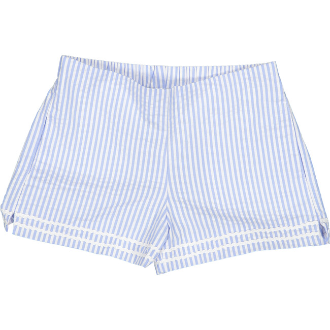Harper Seersucker Shorts, Blue/White