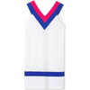 Tennis Sweater Dress, Bright White with Mazarine - Dresses - 1 - thumbnail
