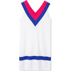 Tennis Sweater Dress, Bright White with Mazarine - Dresses - 2