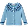 Sage Heart Fair Isle Cardigan, Alaskan Blue - Cardigans - 1 - thumbnail
