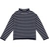 Fraser Striped Roll Neck Sweater, Navy/White - Sweaters - 1 - thumbnail