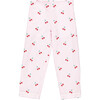 Evie Cherries Embroidered Seersucker Pants, Pink - Pants - 1 - thumbnail