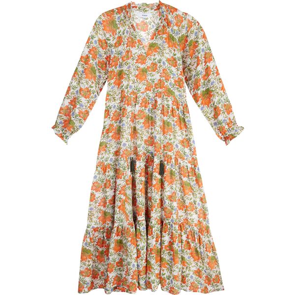 Women's Sienna Maxi Dress, Orange Flowers - roma label Mommy & Me Shop ...