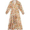 Women's Sienna Maxi Dress, Orange Flowers - Dresses - 1 - thumbnail