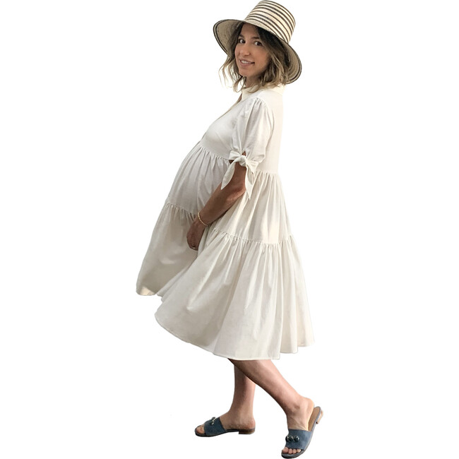 Women's Maternity Babette Dress, White - Dresses - 3