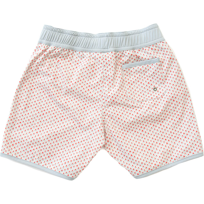 Tommaso Swim Trunks, Mandarin Red Scale Print - Folpetto Swim | Maisonette