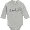 Chocolate Bodysuit, Grey - Onesies - 1 - thumbnail