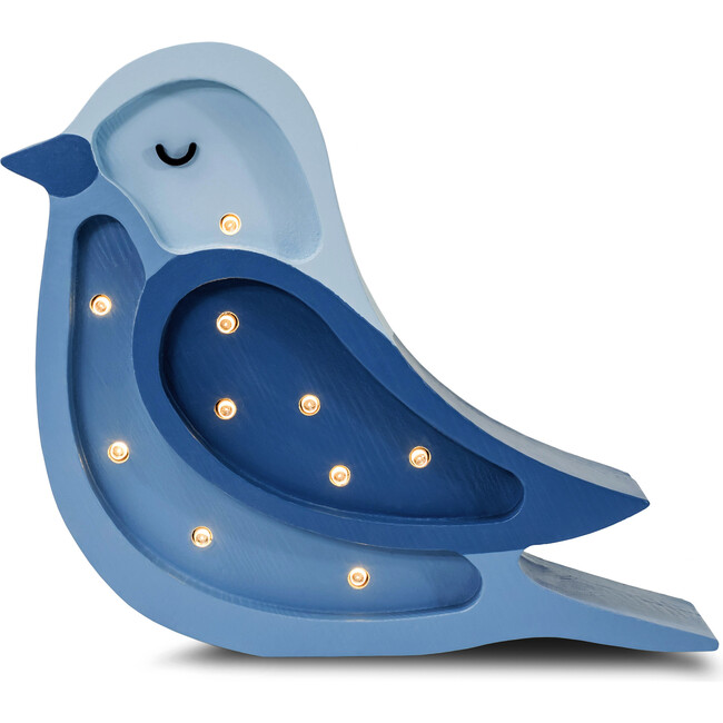 Mini Bird Lamp, Denim Blue