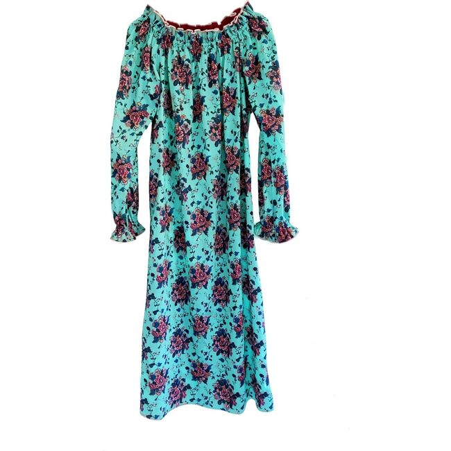 Women's Grace Dress, Turquoise Chinoiserie