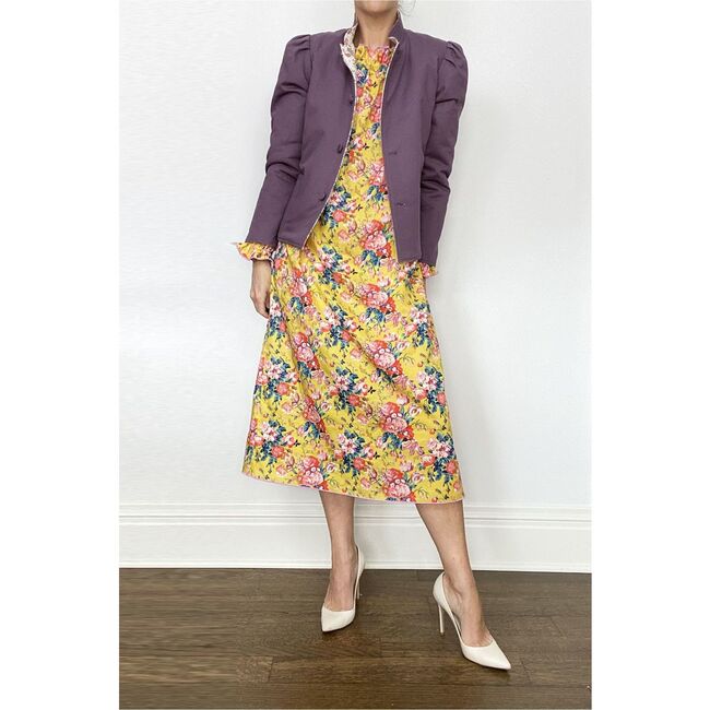 Women's Grace Dress, Yellow Chintz - Dresses - 4