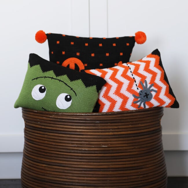 Mini Monster Pillow, Green - Decorative Pillows - 3