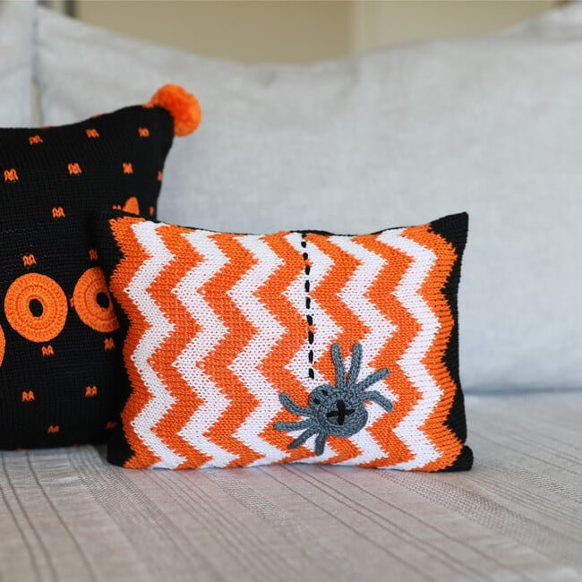 Mini Spider Pillow, Orange - Decorative Pillows - 3