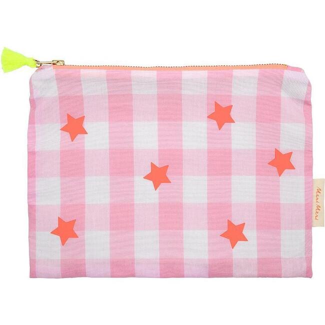 Pink + Neon Gingham Pouch - Bags - 1