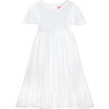 Poppy White Cotton Dobby Girls Party Dress - Dresses - 1 - thumbnail