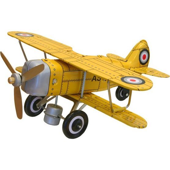 Curtis Biplane Tin Toy, Yellow