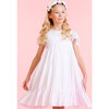 Poppy White Cotton Dobby Girls Party Dress - Dresses - 2