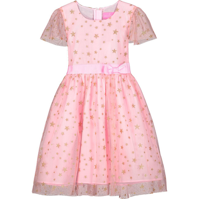Seren Pink Star Tulle Girls Party Dress - Dresses - 1