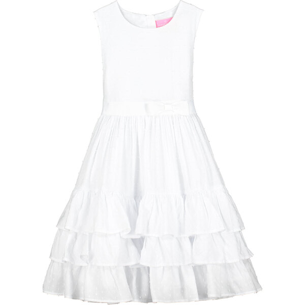 Arabella White Cotton Dobby Girls Party Dress - Holly Hastie Dresses ...