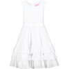 Arabella White Cotton Dobby Girls Party Dress - Dresses - 1 - thumbnail