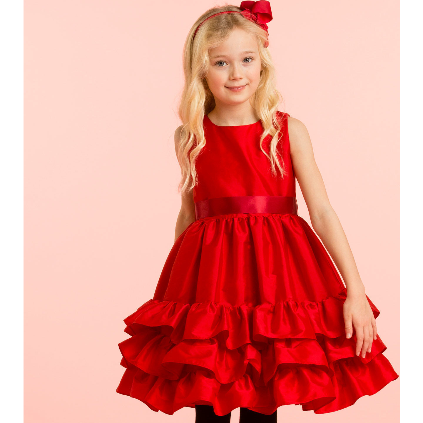 red frill frock