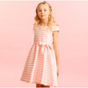 Striped Jacquard Party Dress, Pink & White - Dresses - 2