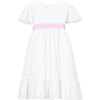 Poppy Petite Spot Cotton Dress, White & Pink - Ceremonial Dresses - 1 - thumbnail