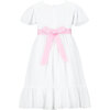 Poppy Petite Spot Cotton Dress, White & Pink - Ceremonial Dresses - 3